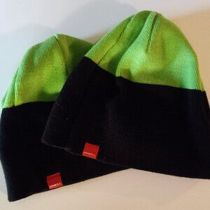 O'Neill Acrylic Beanie GUC Set Of 2 Green & Black
